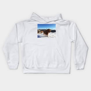 Scottish Highland Cattle Cows 1709 Kids Hoodie